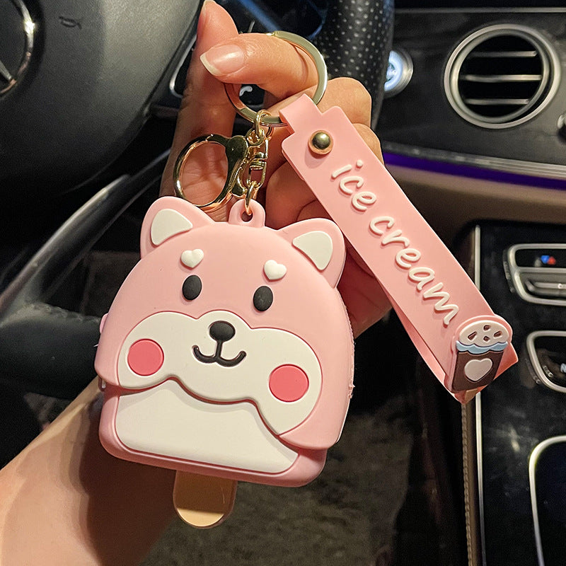 Wholesale Silicone Shiba Inu Dog Keychain Pendant Coin Purse